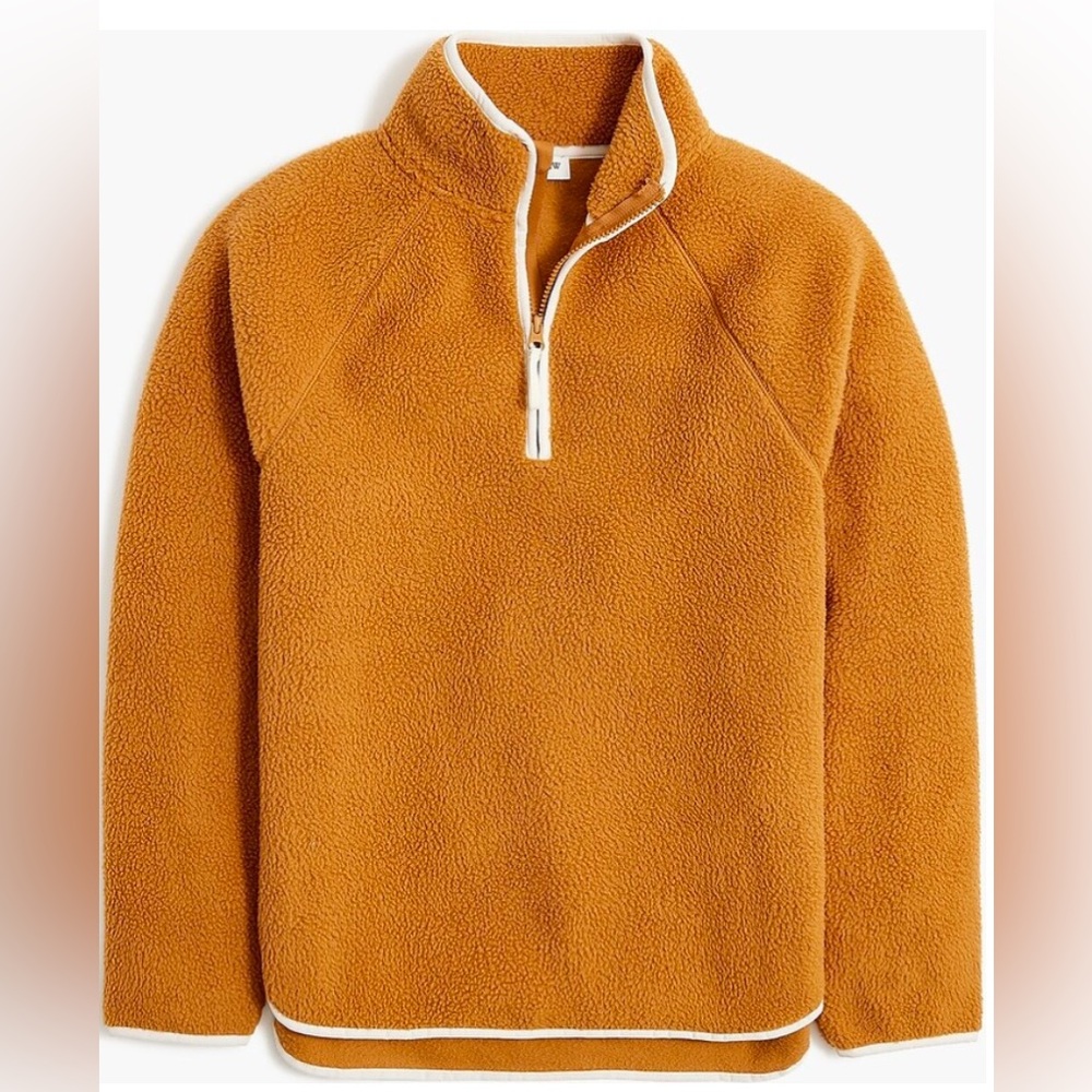 J.Crew Factory Sherpa half-zip tunic pullover quarter zip